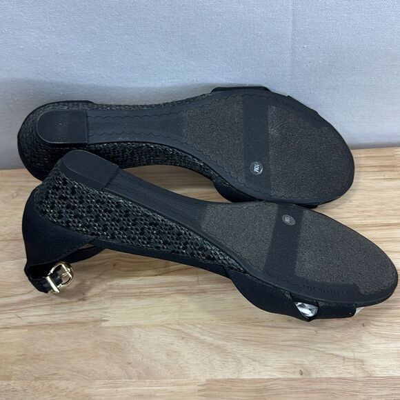 Charter Club Gippi Black Wedge Sandals size 10 M - Picture 7 of 9